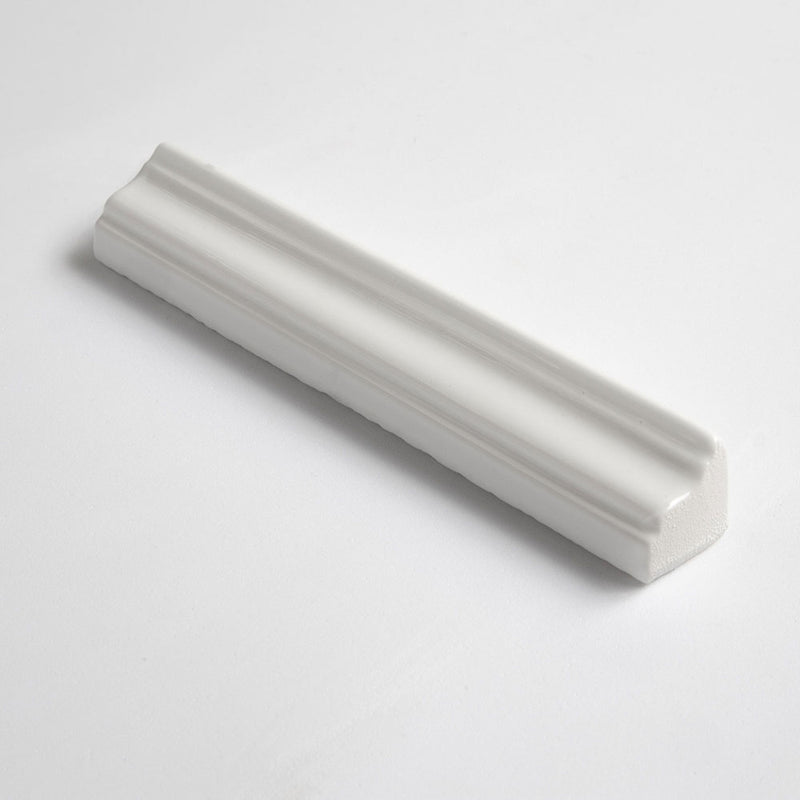 Royal White Glossy Finish Trim Ceramic Moldings 1x6 Ceramic Glossy 2x6 Moldings — 1