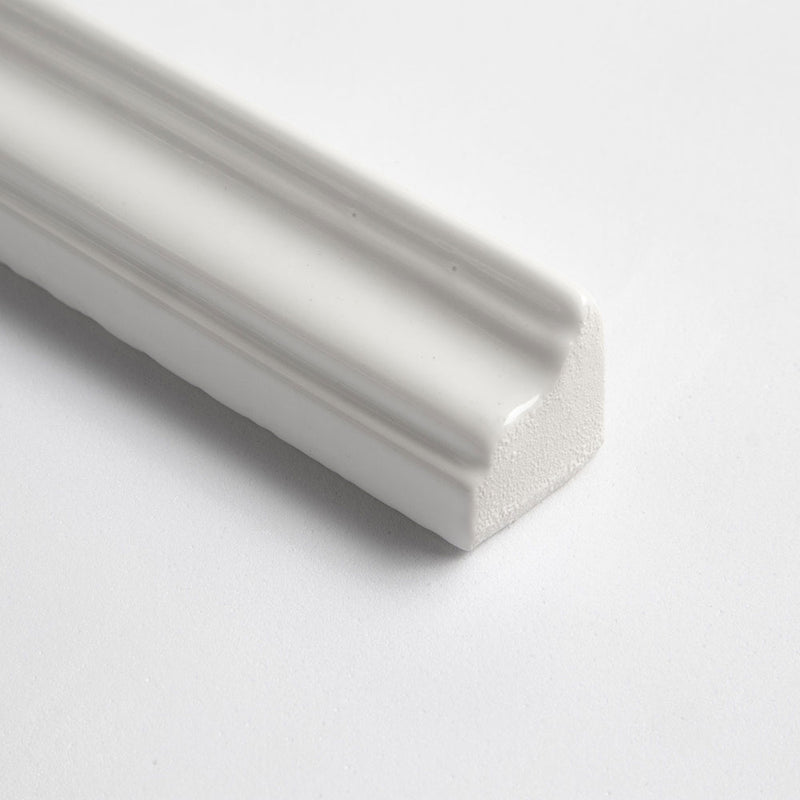 Royal White Glossy Finish Trim Ceramic Moldings 1x6 Ceramic Glossy 2x6 Moldings — 2