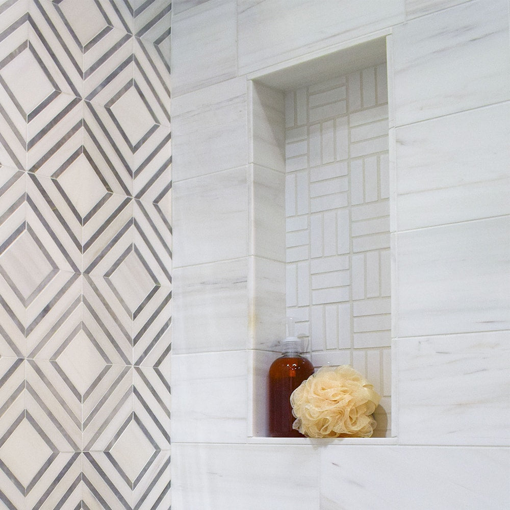 Royal White Glossy Meshed Ceramic Mosaics 12x12 Ceramic Glossy 12x12 Mosaics — 2