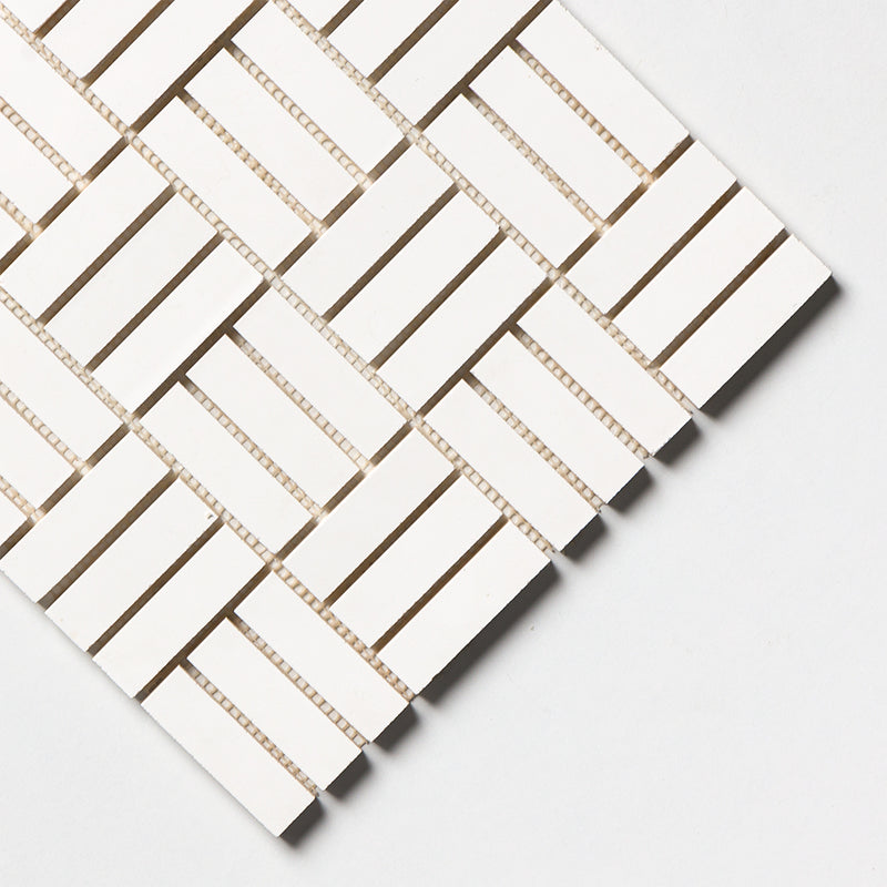 Royal White Glossy Meshed Ceramic Mosaics 12x12 Ceramic Glossy 12x12 Mosaics — 2