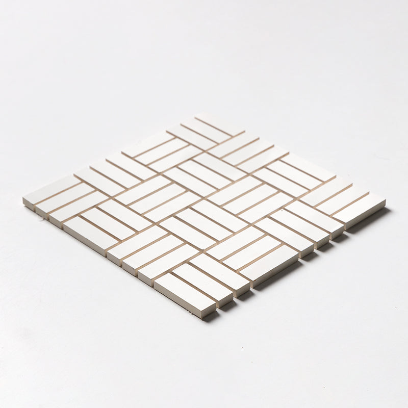 Royal White Glossy Meshed Ceramic Mosaics 12x12 Ceramic Glossy 12x12 Mosaics — 3