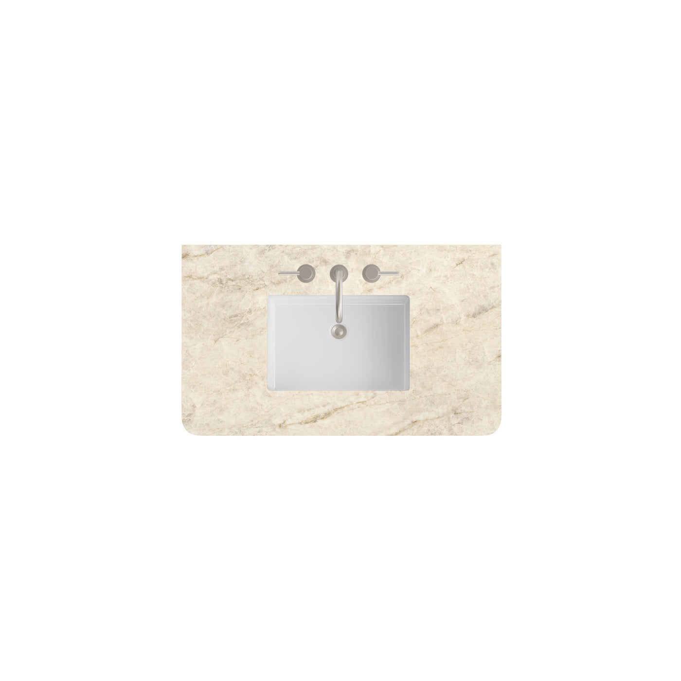 James Martin 36" Single Vanity Top with Tajnar (Radius Cut, Widespread) countertop