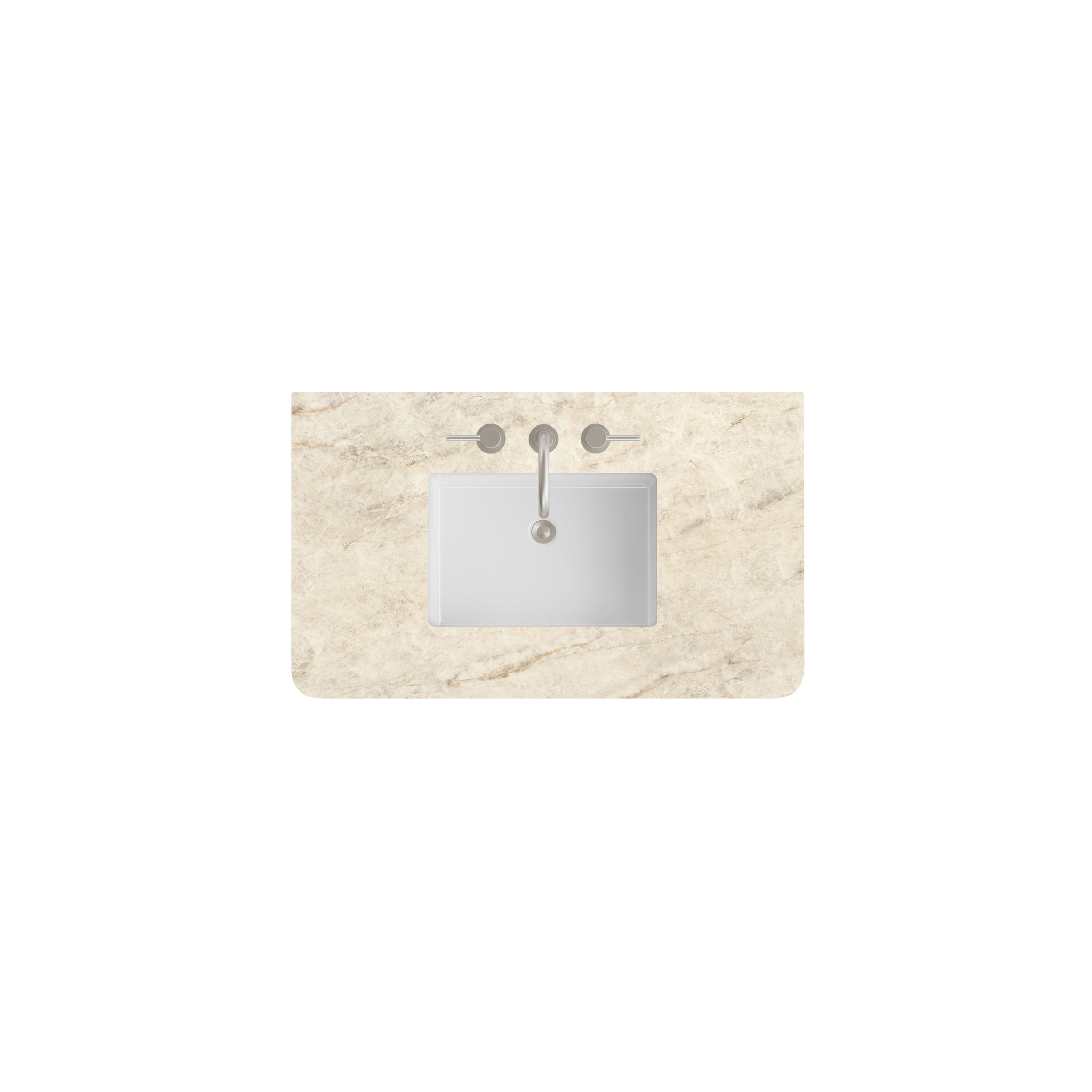 James Martin 36" Single Vanity Top with Tajnar (Radius Cut, Widespread) countertop