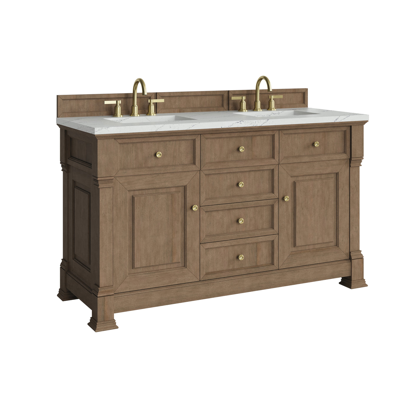 James Martin Brookfield 60" Double Bathroom Vanity, Pecan, view 39