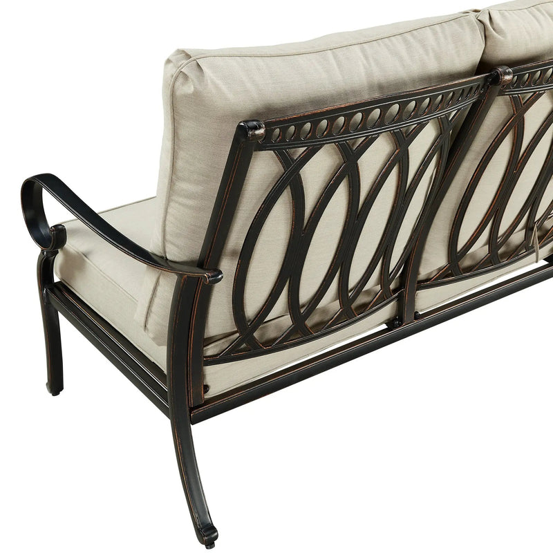 Black Aluminum Deep Seating Loveseat with Cushions by Sharicks