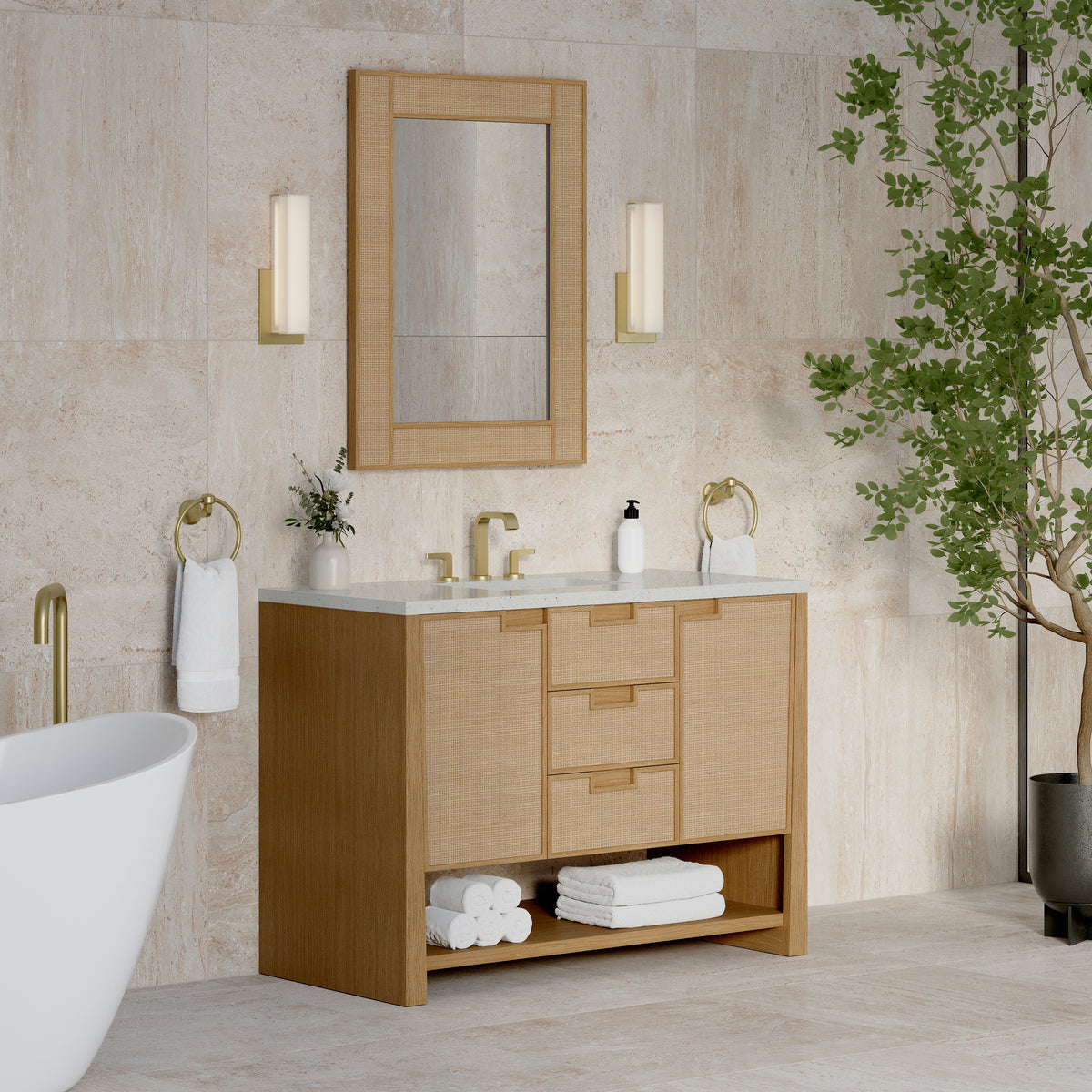 James Martin Solene 48" Single Bathroom Vanity, Seaside Oak, view 23