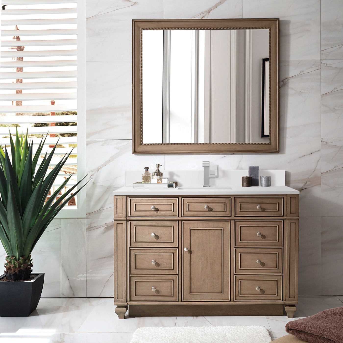 James Martin Bristol 48" Single Bathroom Vanity, Whitewashed Walnut, view 40