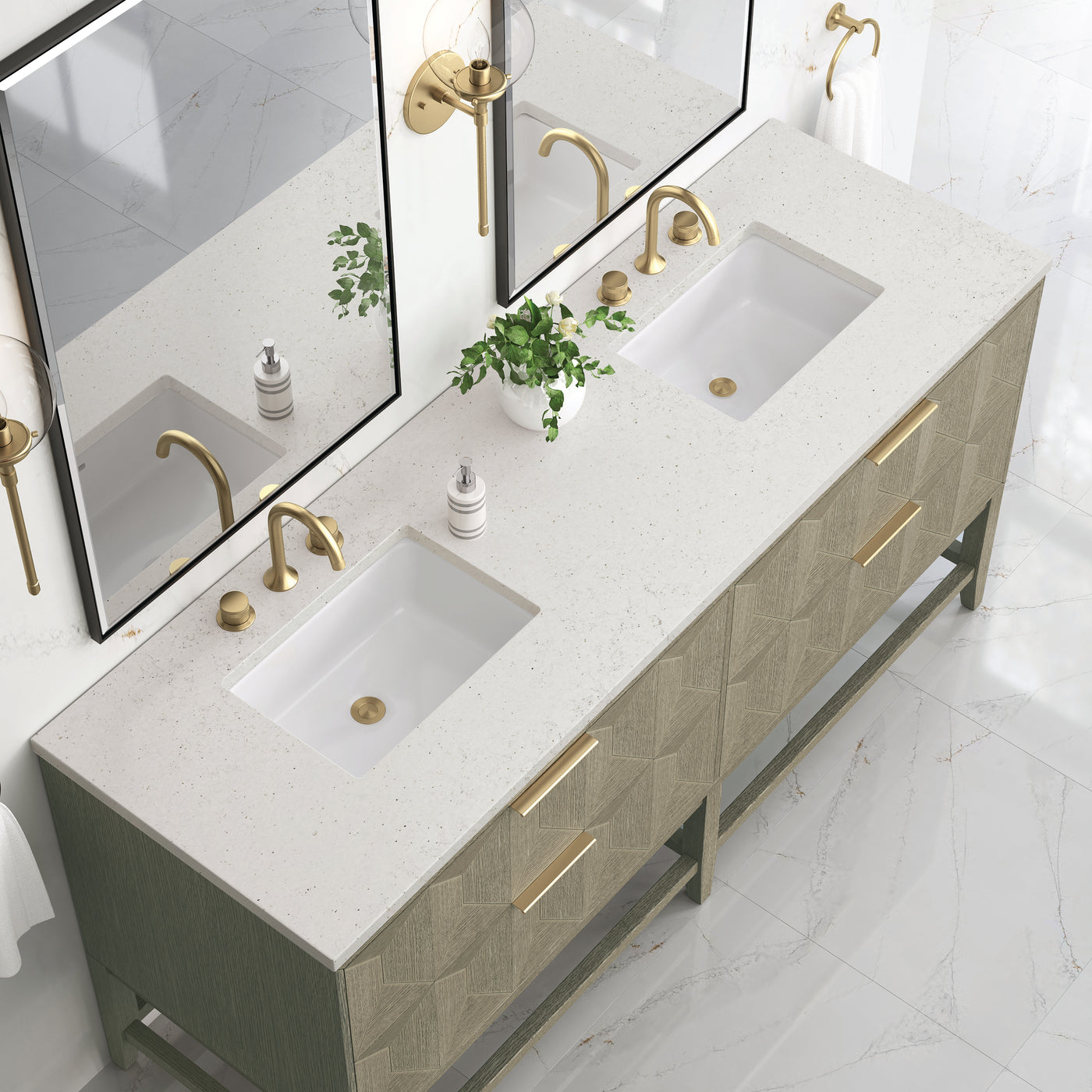 James Martin Emmeline 72" Double Bathroom Vanity, Pebble Oak, view 31