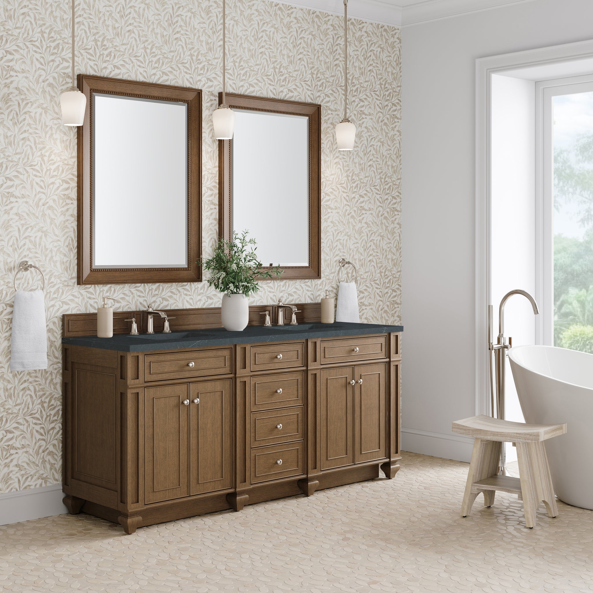 James Martin Bristol 72" Double Bathroom Vanity, Saddle Brown, view 27