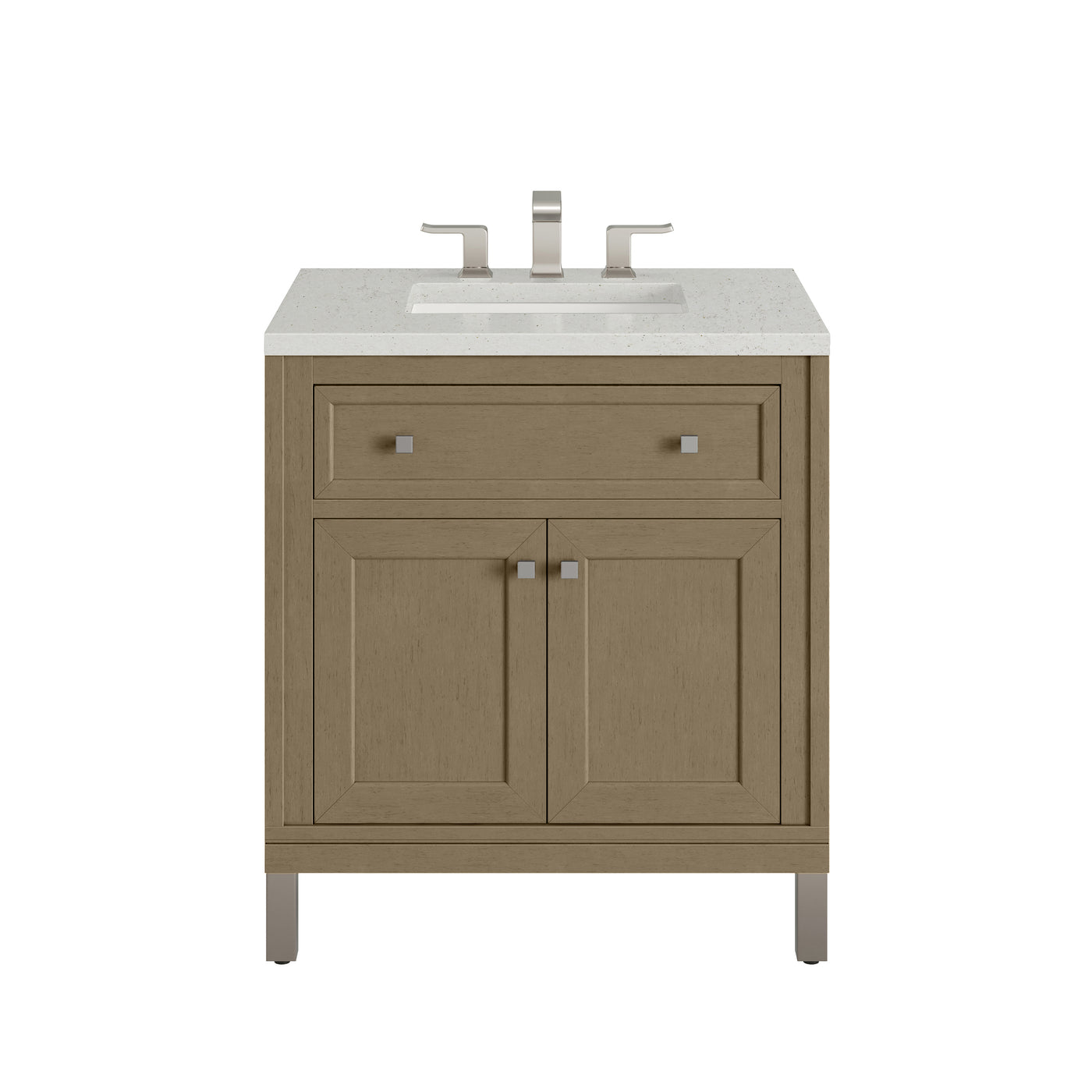 James Martin Chicago 30" Single Bathroom Vanity, Walnut Whisper with Lime Delight countertop