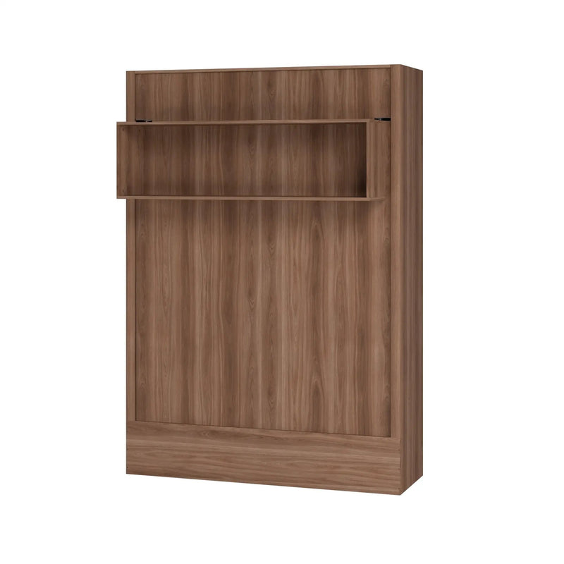 Easy-Lift Full Murphy Wall Bed in Natural Brown Wood Grain with Shelf by Sharicks