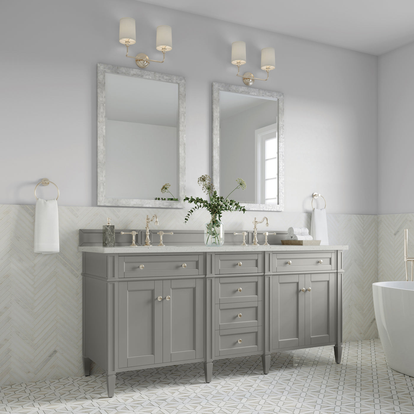 James Martin Brittany 72" Double Bathroom Vanity, Urban Gray, view 27