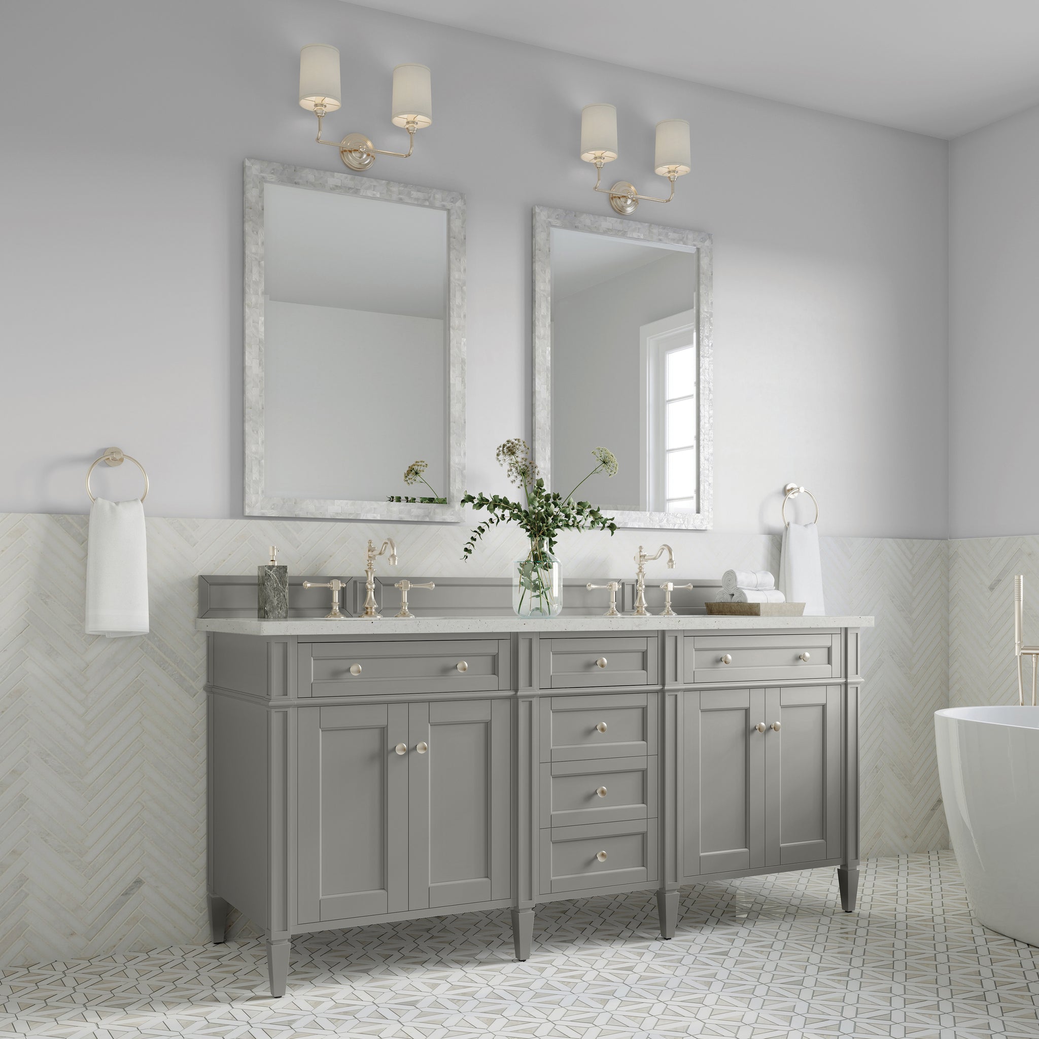 James Martin Brittany 72" Double Bathroom Vanity, Urban Gray, view 27