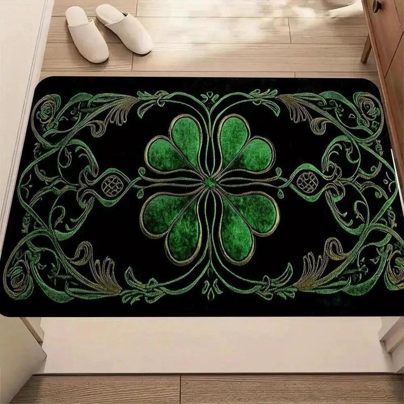 Rug - Modern Velvet Black Green by House Of Avana