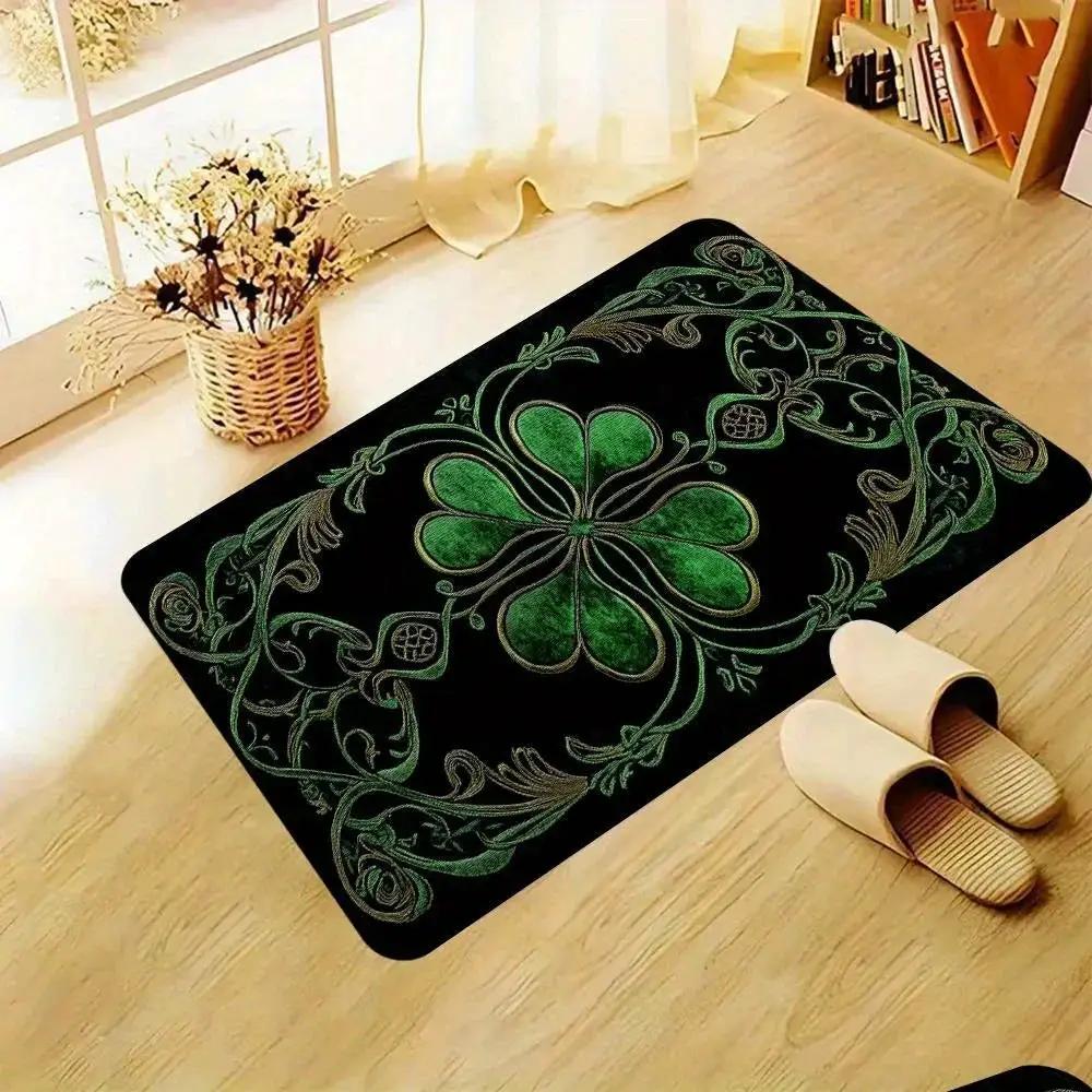 Rug - Modern Velvet Black Green by House Of Avana
