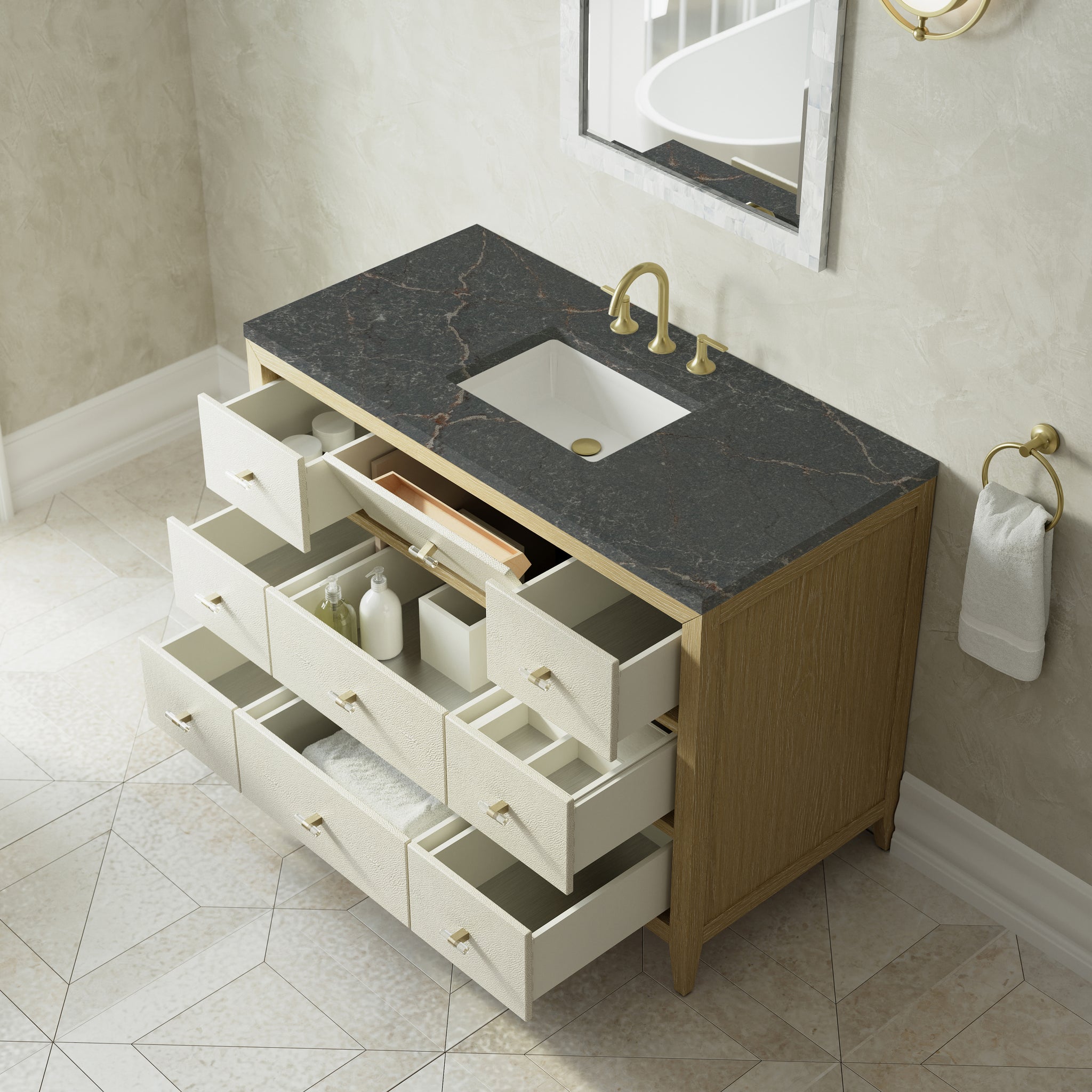 James Martin Celeste 48" Single Bathroom Vanity, Sunwashed Oak, view 12