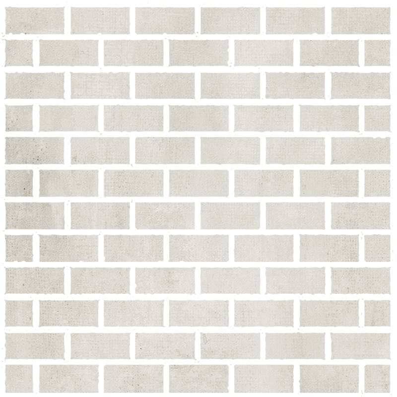 Runway Blanc Honed 1x2 Brick Porcelain Honed 12x12 Mosaics