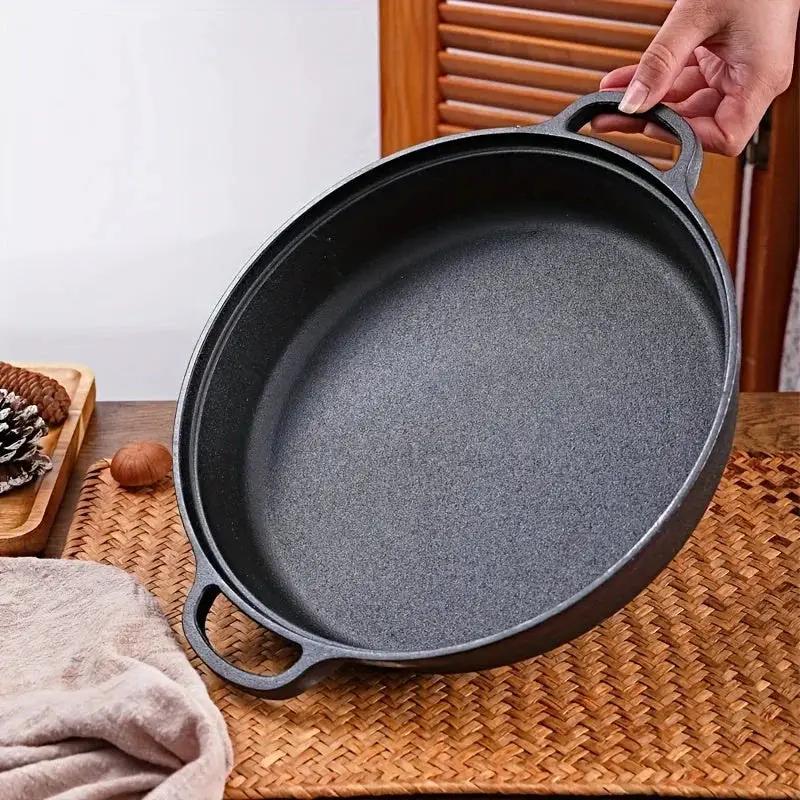 [Rust-Resistant Cast Iron Skillet] Rust-Resistant 1pc PMMJ Cast Iron Skillet with Handles | Thick, Non-Stick, Perfect for Induction & Gas Stoves - Ideal for Home & Outdoor Cooking - No Electricity Needed, Outdoor Cooking Gear by House Of Avana