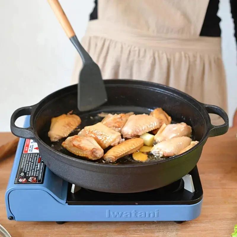 [Rust-Resistant Cast Iron Skillet] Rust-Resistant 1pc PMMJ Cast Iron Skillet with Handles | Thick, Non-Stick, Perfect for Induction & Gas Stoves - Ideal for Home & Outdoor Cooking - No Electricity Needed, Outdoor Cooking Gear by House Of Avana