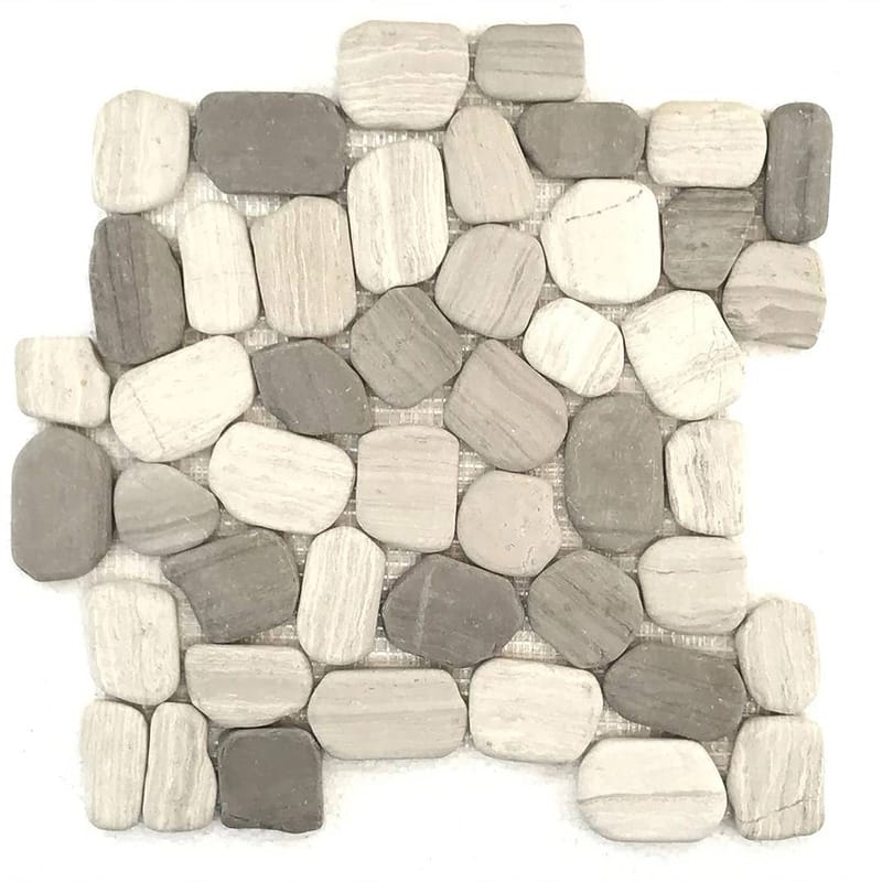 Rustic Birch Natural Pebble Mosaics 12x12 Pebble Natural 12x12 Mosaics