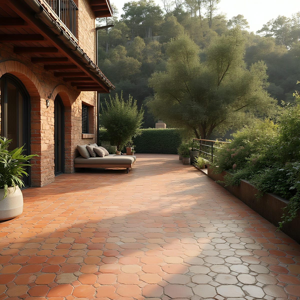 Rustic Cotto Natural Octagon Terracotta Tiles 8x8 Terracotta Natural 8x8 Tiles — 2