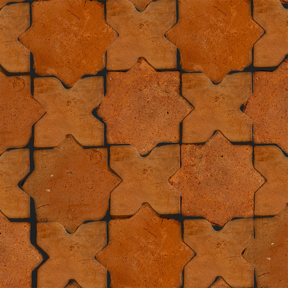 Rustic Cotto Natural Star Terracotta Tiles 4x4 Terracotta Natural 4x4 Tiles — 3