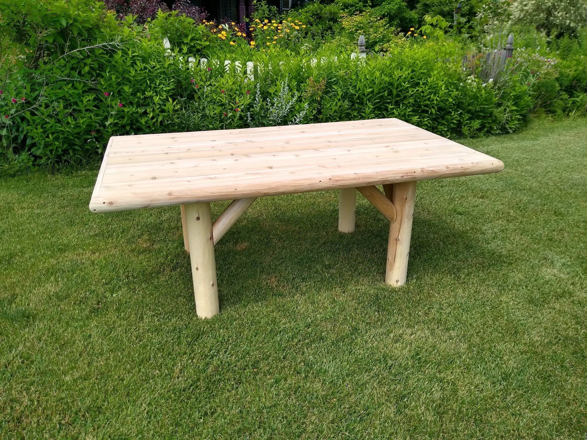 Rustic Outdoor Wooden Patio Table by Cedar Creek Rustic Furniture