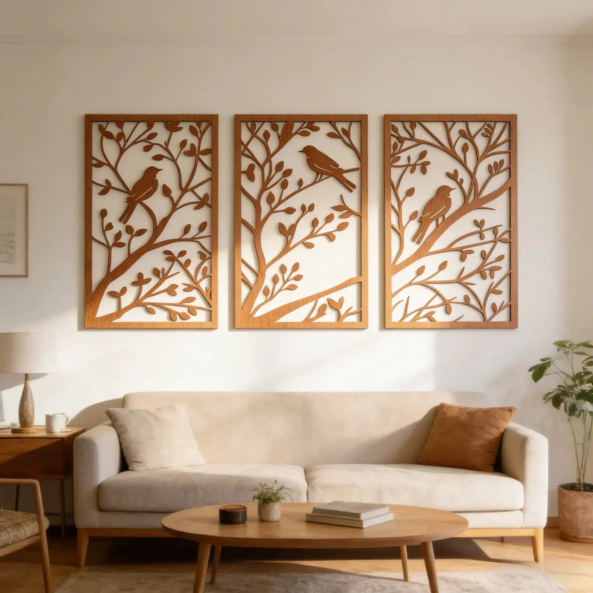 Rustic Wood Branch with Birds Wall Art by House Of Avana