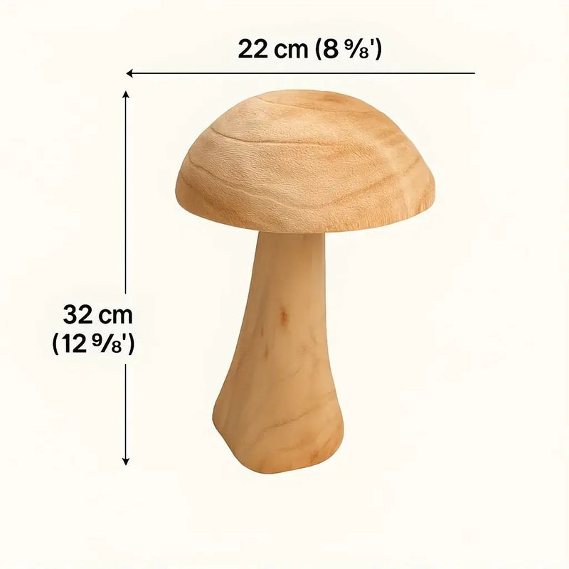 Natural Wooden Mushroom Sculpture for Rustic & Scandinavian Home Decor by House Of Avana