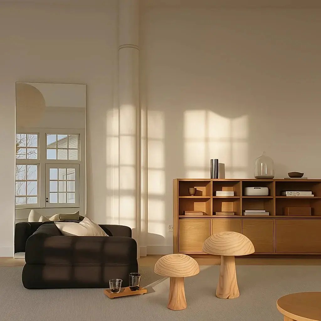 Natural Wooden Mushroom Sculpture for Rustic & Scandinavian Home Decor by House Of Avana