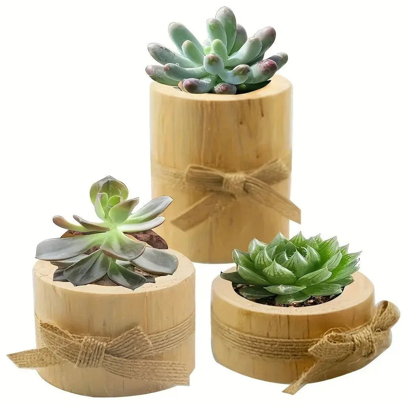 Rustic Wooden Candle Holders and Planters for Home Decor by House Of Avana