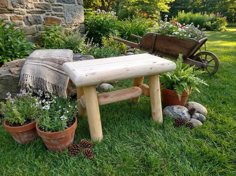 Rustic Wooden Outdoor Garden Bench by Cedar Creek Rustic Furniture