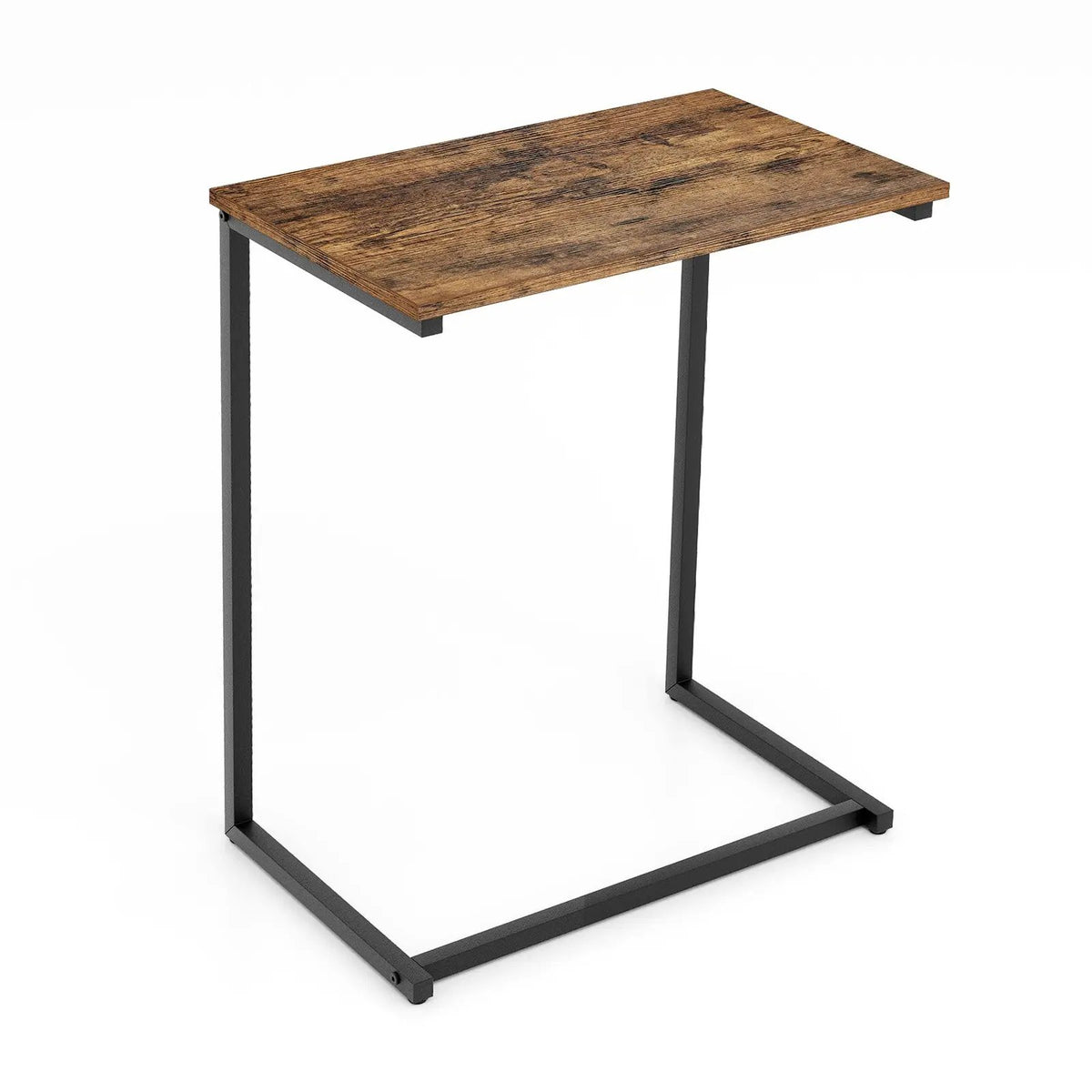 C-shaped Industrial End Table with Metal Frame, photo 3 of 9