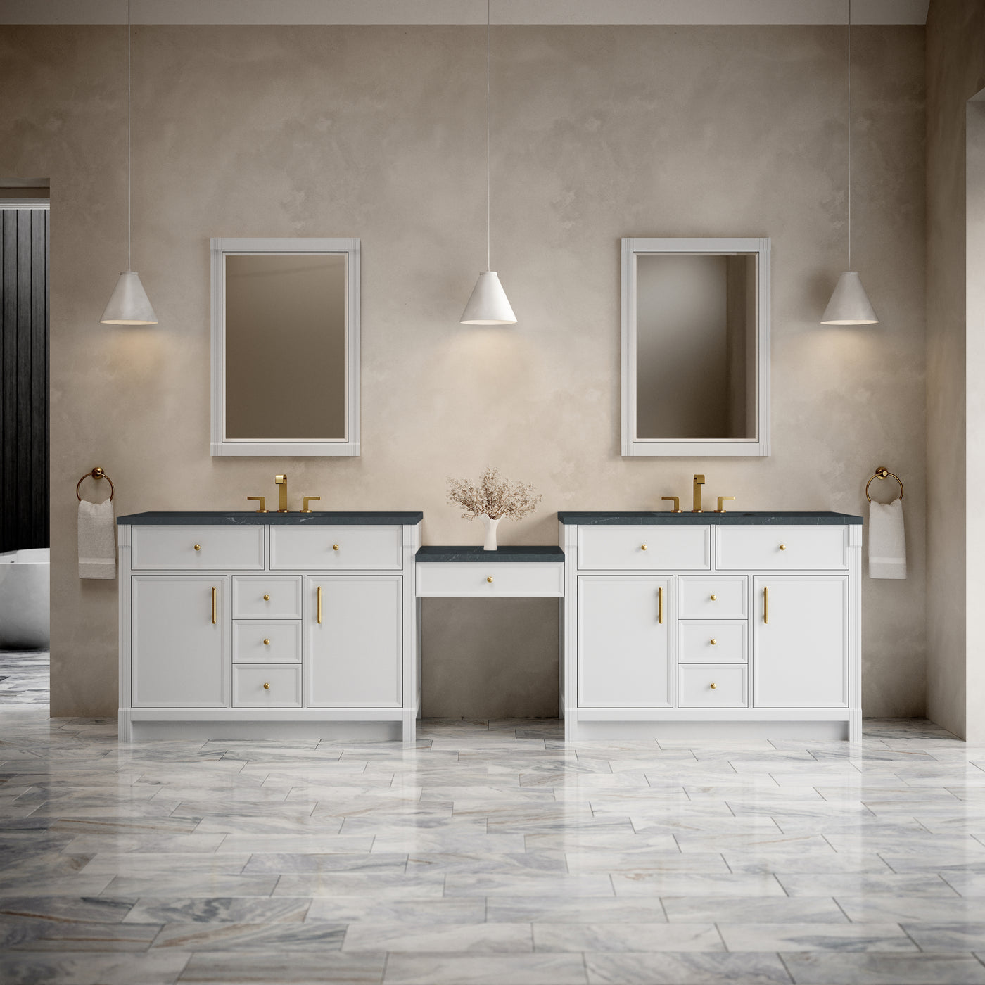 James Martin Bellshire 120" Double Bathroom Vanity, Bright White, view 31