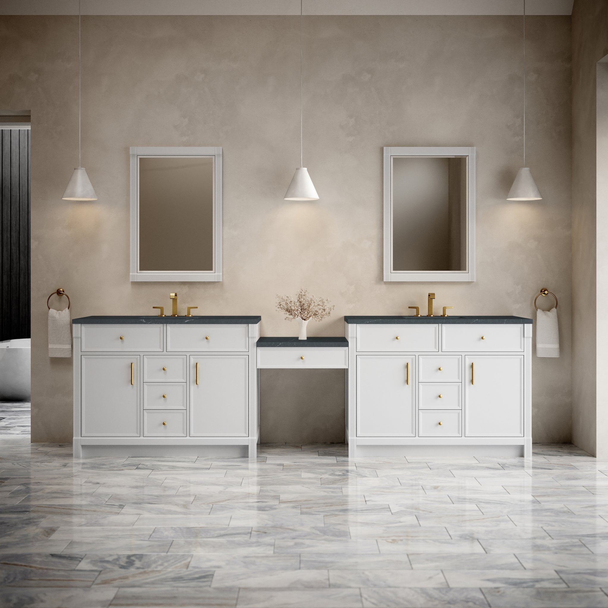 James Martin Bellshire 120" Double Bathroom Vanity, Bright White, view 31