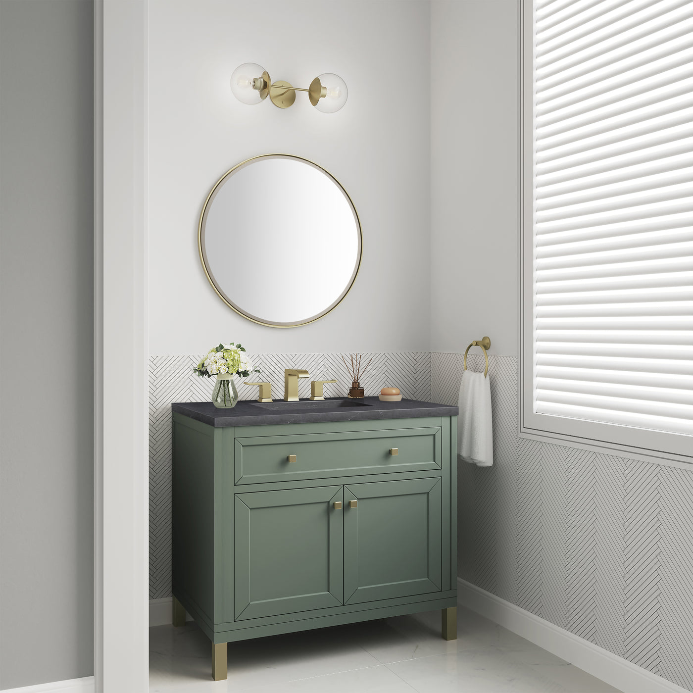 James Martin Chicago 36" Single Bathroom Vanity, Smokey Celadon, view 29