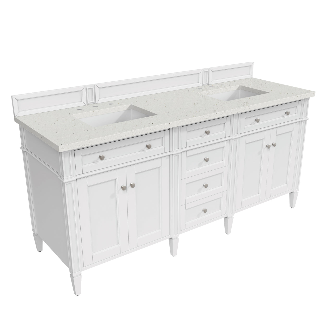 James Martin Brittany 72" Double Bathroom Vanity, Bright White, view 27
