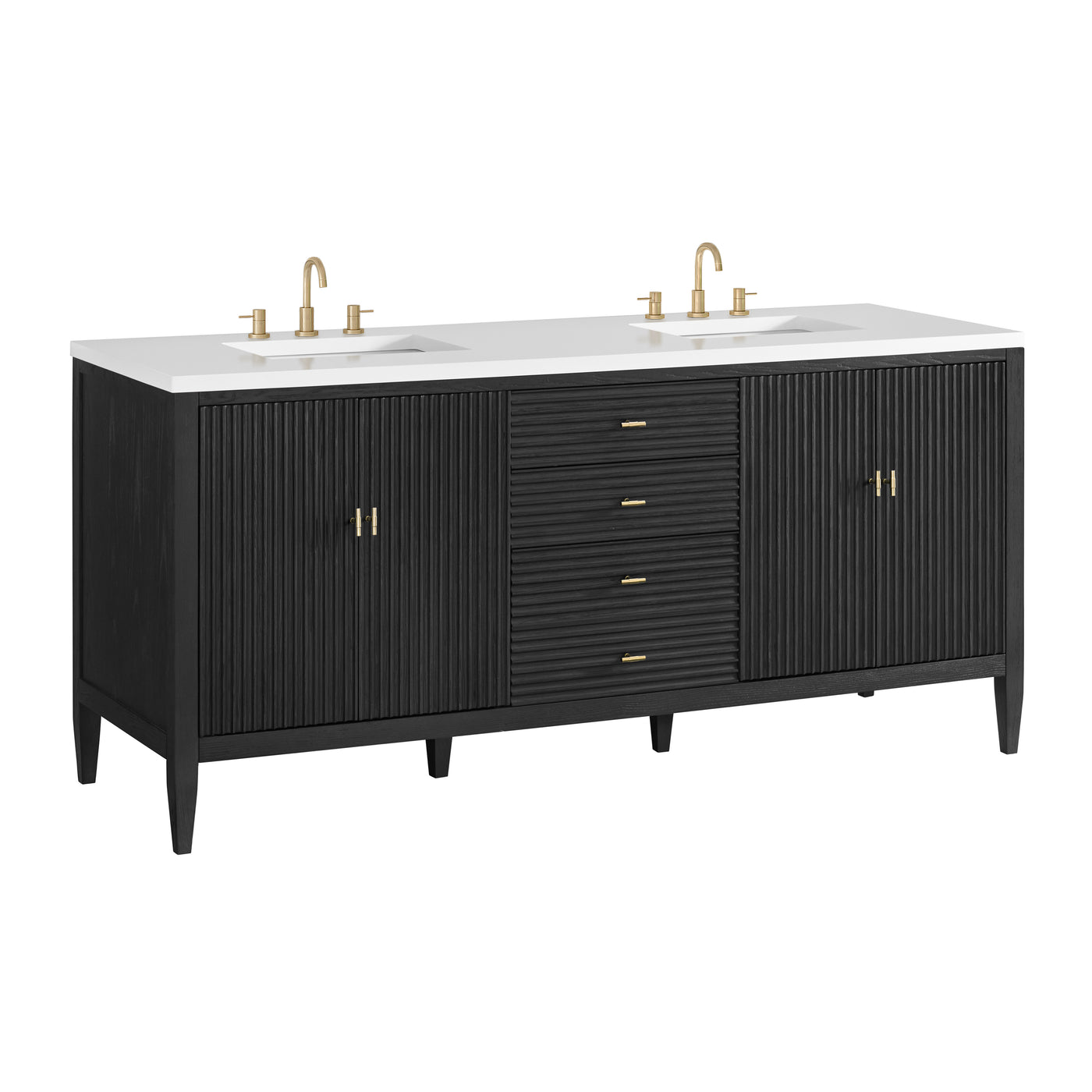 James Martin Myrrin 72" Double Bathroom Vanity, Carbon Oak, view 34