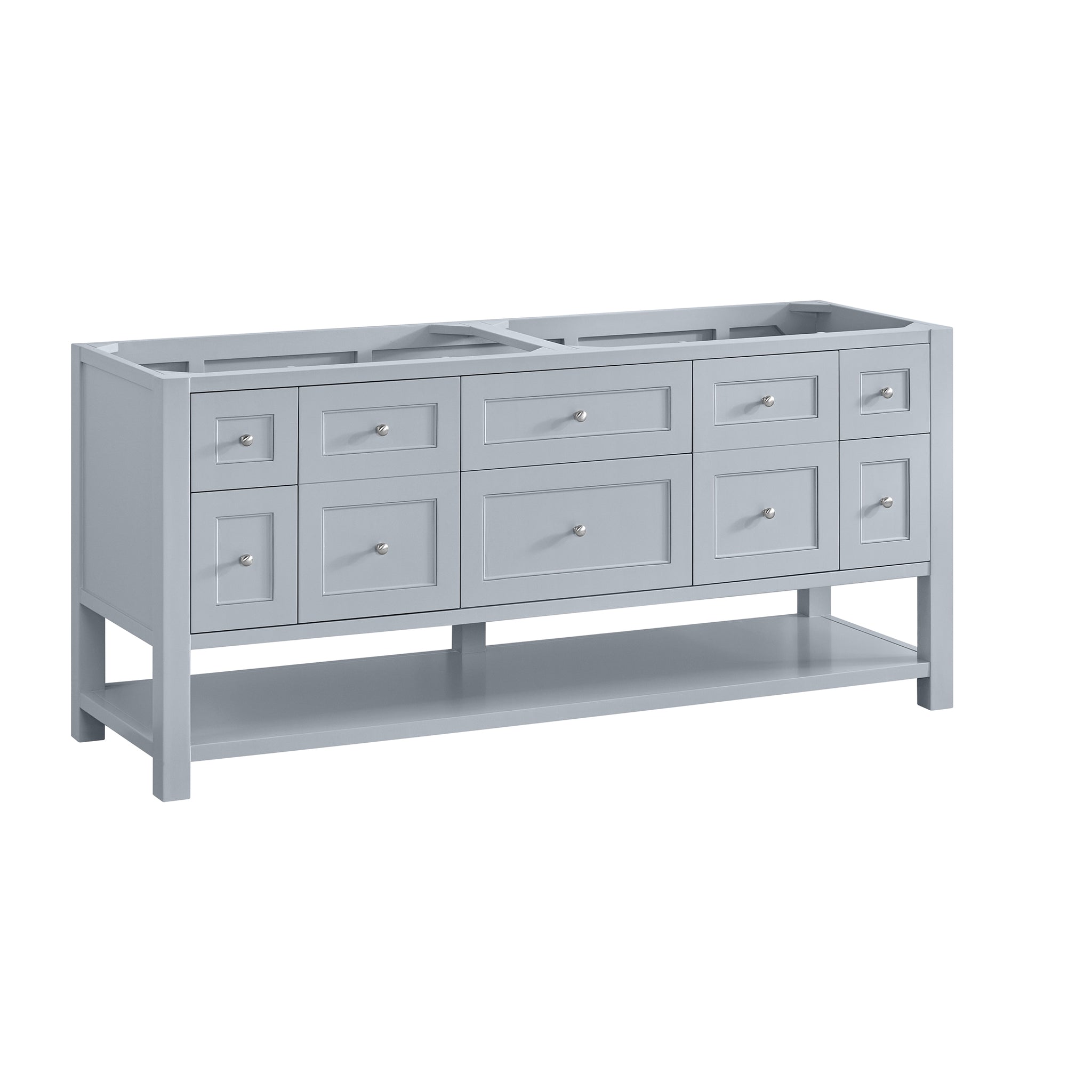James Martin Breckenridge 72" Double Bathroom Vanity, Serenity Blue, cabinet without a countertop