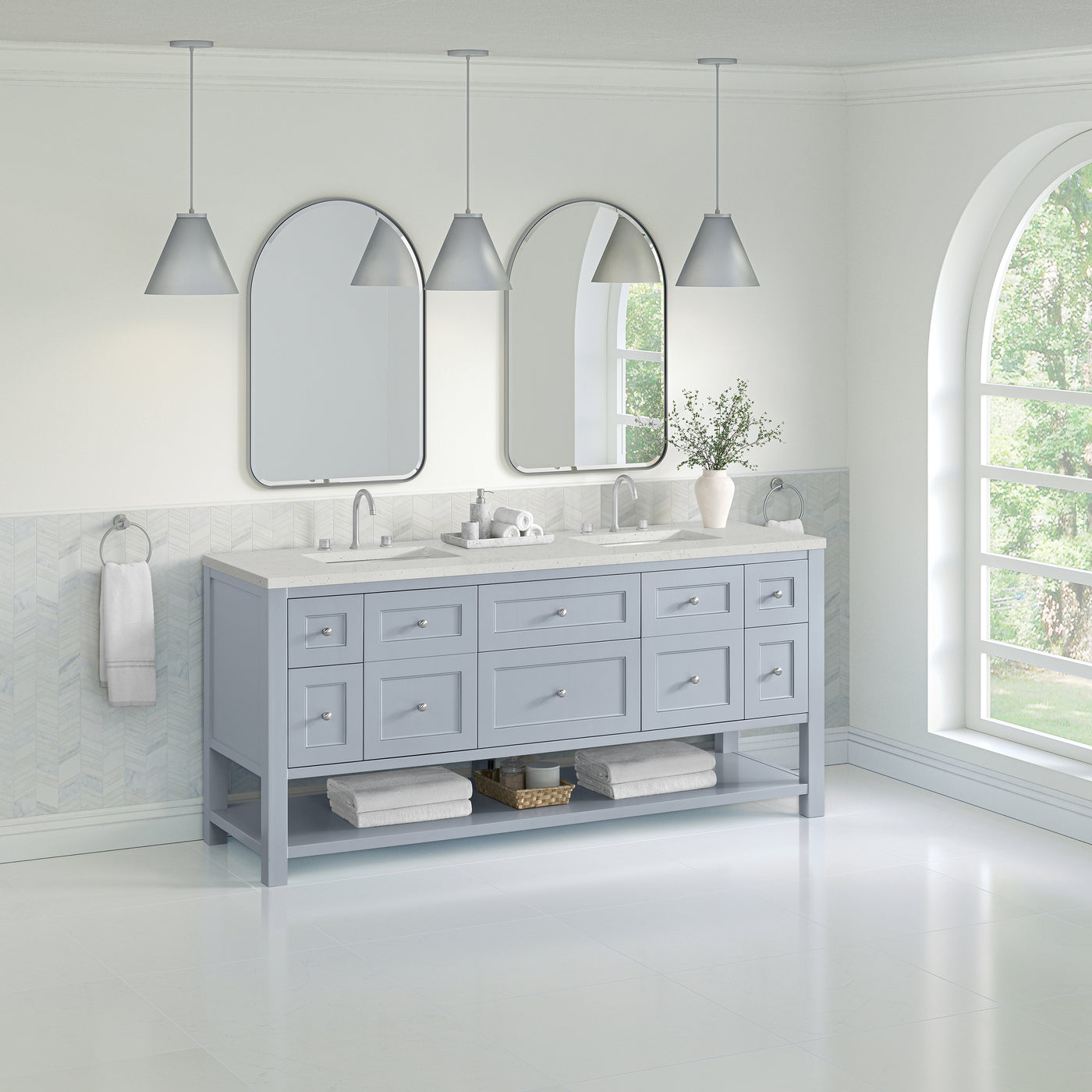 James Martin Breckenridge 72" Double Bathroom Vanity, Serenity Blue, view 26