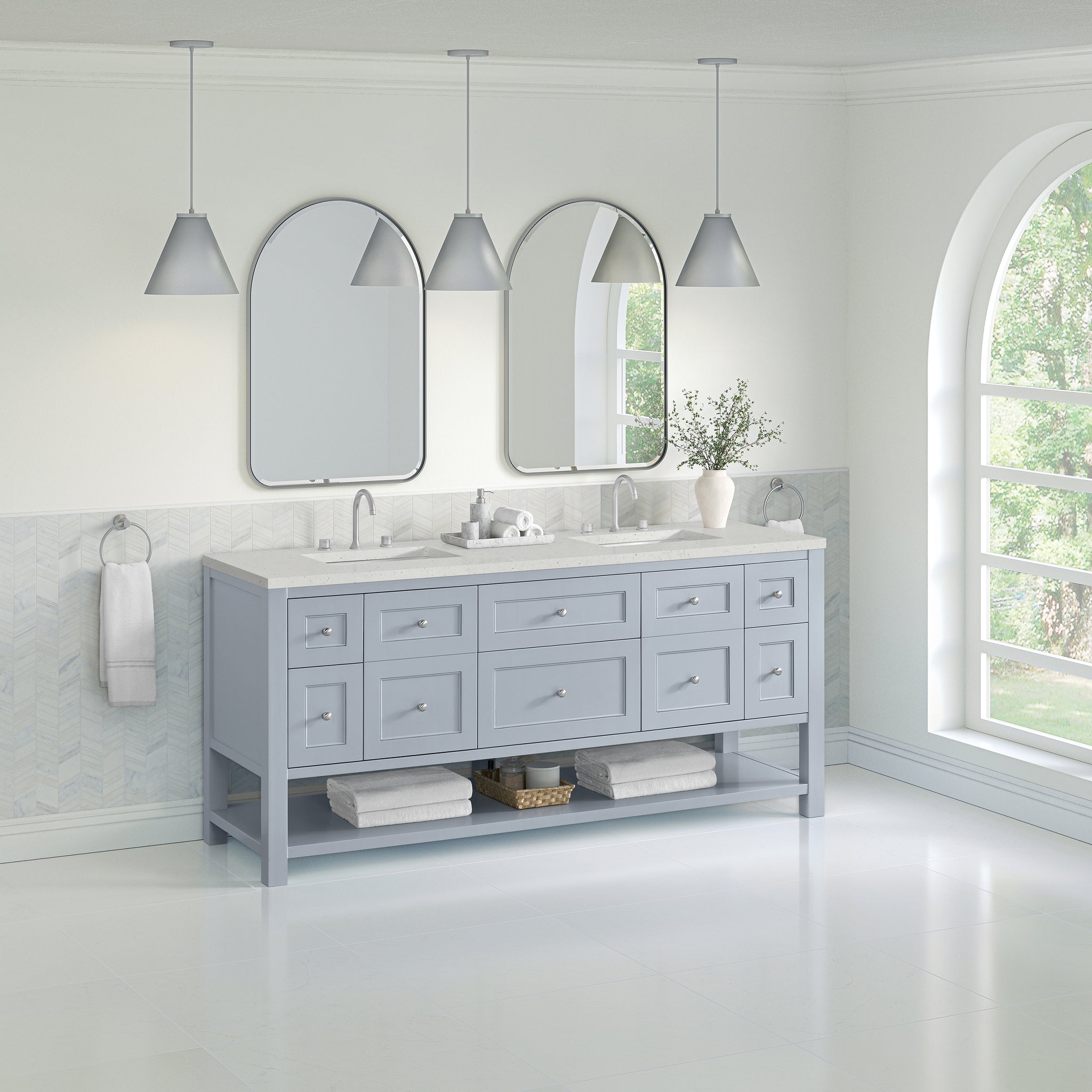 James Martin Breckenridge 72" Double Bathroom Vanity, Serenity Blue, view 26