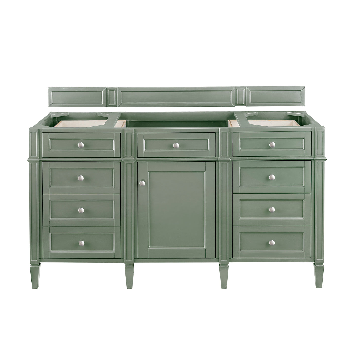 James Martin Brittany 60" Single Bathroom Vanity, Smokey Celadon, cabinet without a countertop