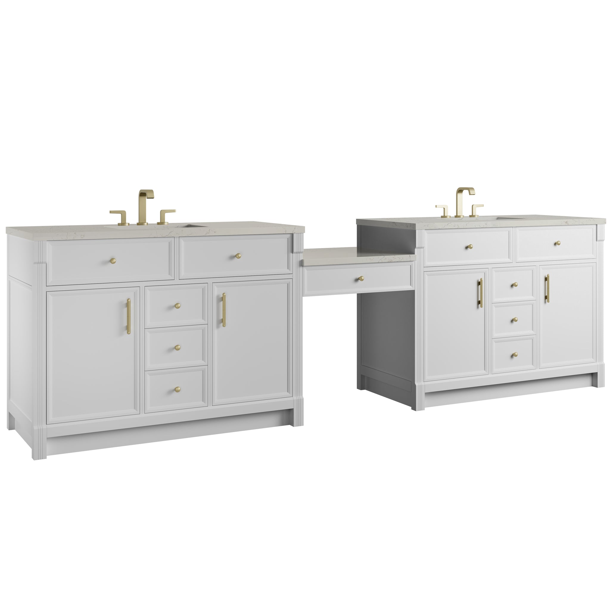 James Martin Bellshire 120" Double Bathroom Vanity, Bright White, view 39
