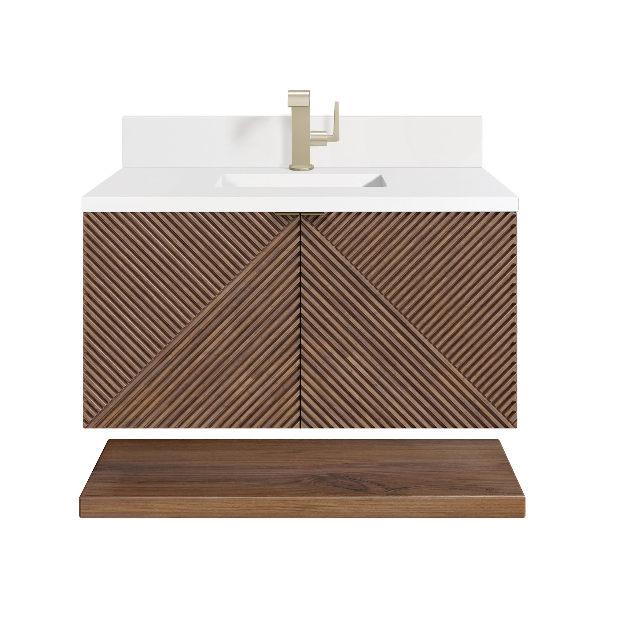 James Martin Marcello 36" Floating Single Bathroom Vanity, Chestnut, view 35