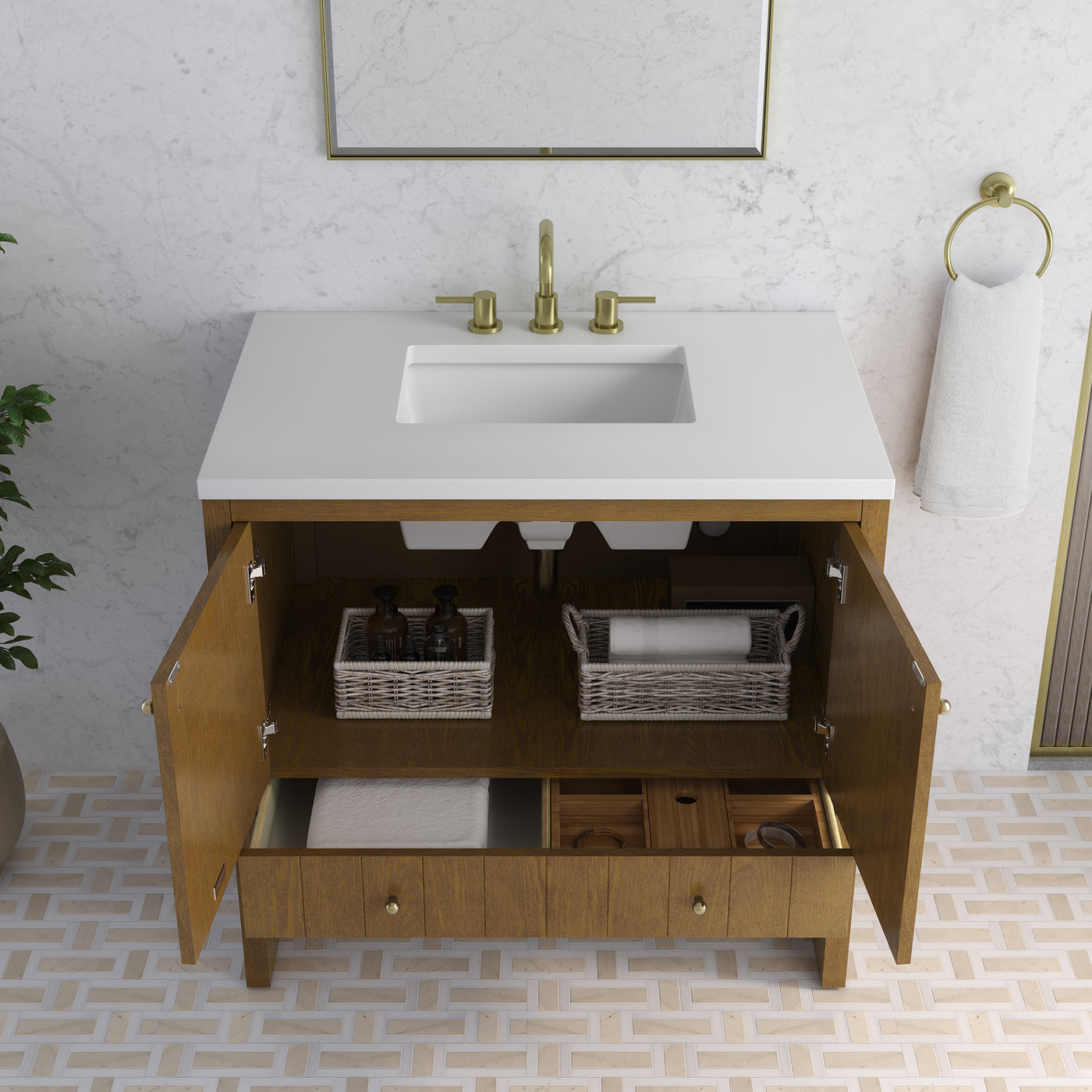 James Martin Hudson 36" Single Bathroom Vanity, Honey Oak, view 37