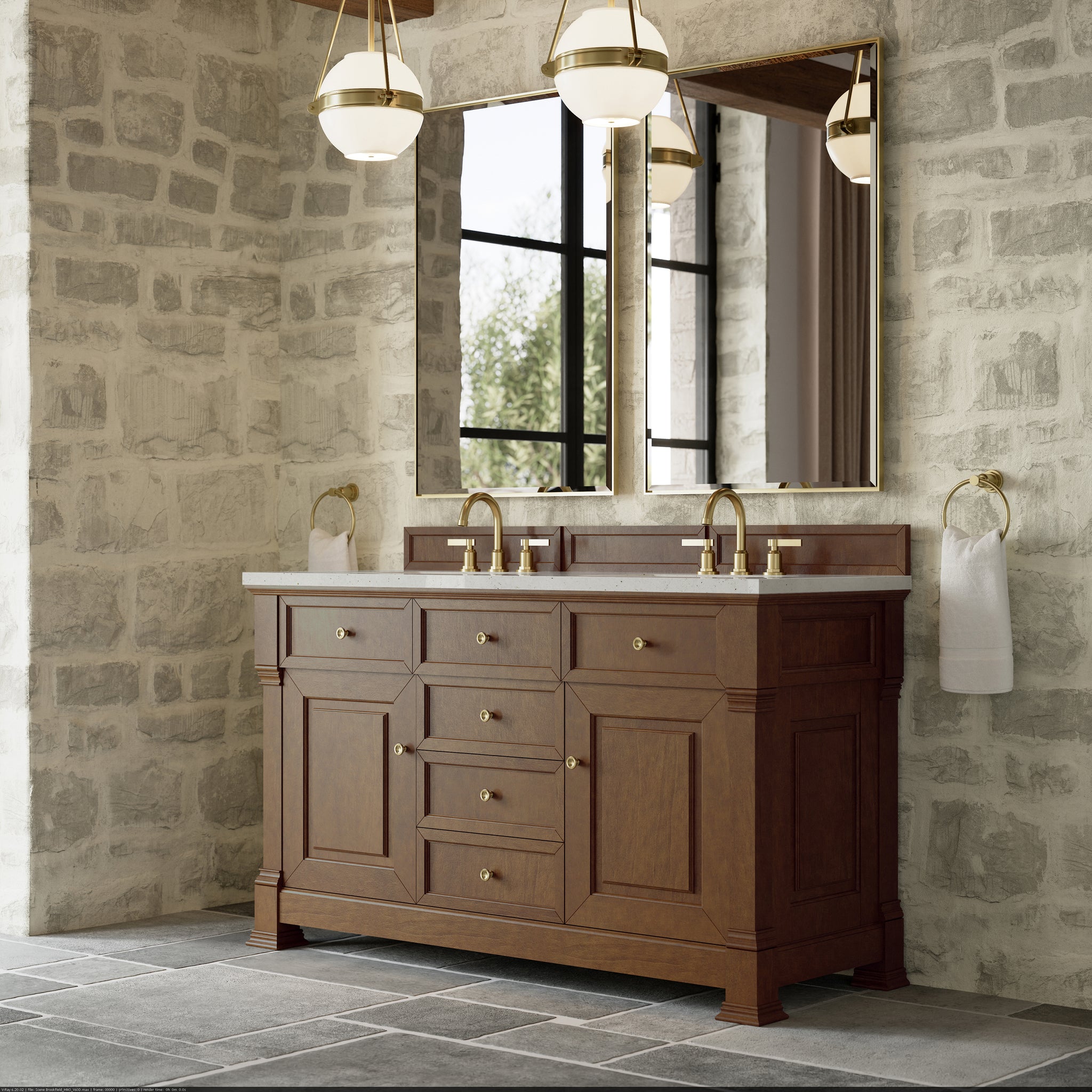 James Martin Brookfield 60" Double Bathroom Vanity, Honey Oak, view 19