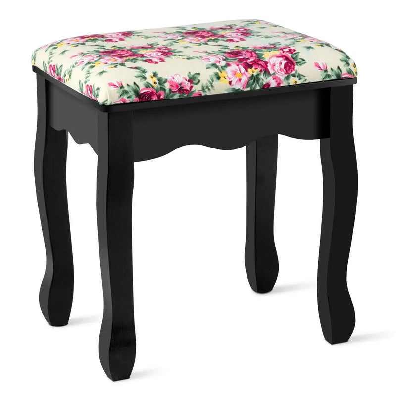 Makeup Vanity Table Set Girls Dressing Table with Drawers Oval Mirror by DirectDeals