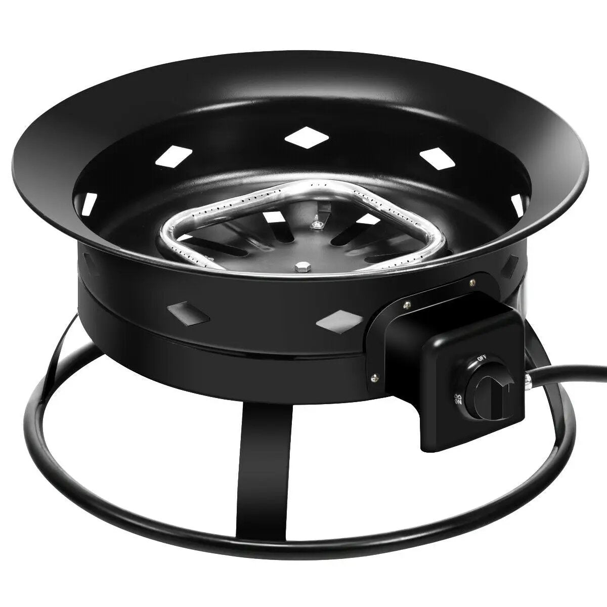 58 000BTU Firebowl Outdoor Portable Propane Gas Fire Pit with Cover and Carry Kit by DirectDeals
