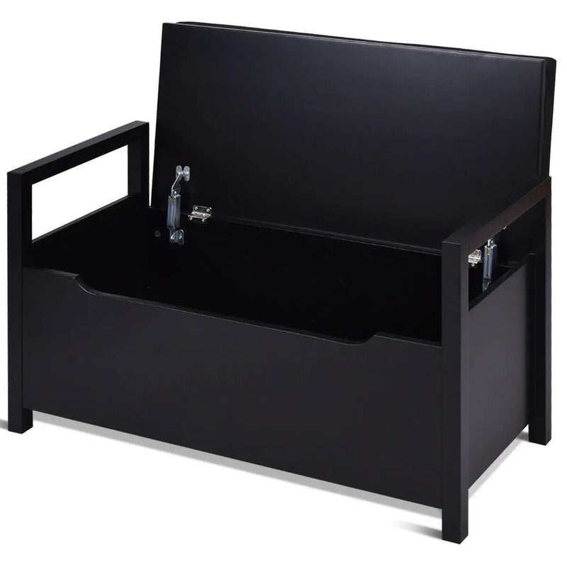 34.5 ×15.5 ×19.5 Inch Shoe Storage Bench with Cushion Seat for Entryway by DirectDeals