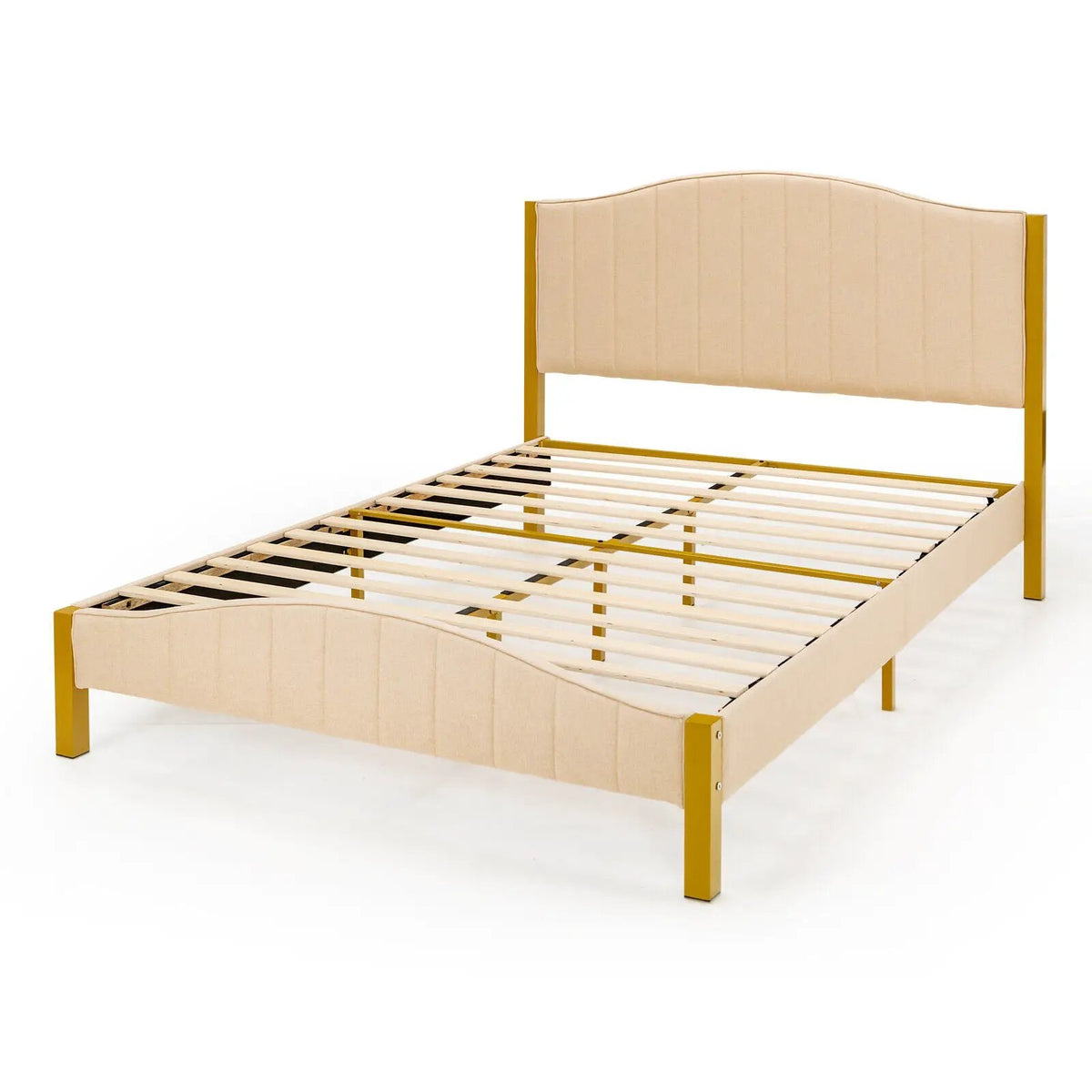 Full/Queen Size Upholstered Bed Frame with Quilted Headboard, photo 3 of 9